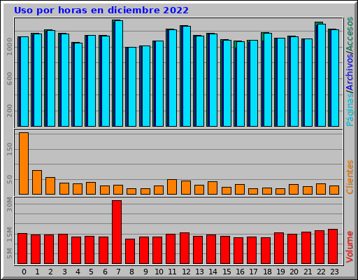 Uso por horas en diciembre 2022 Uso por horas en diciembre 2022